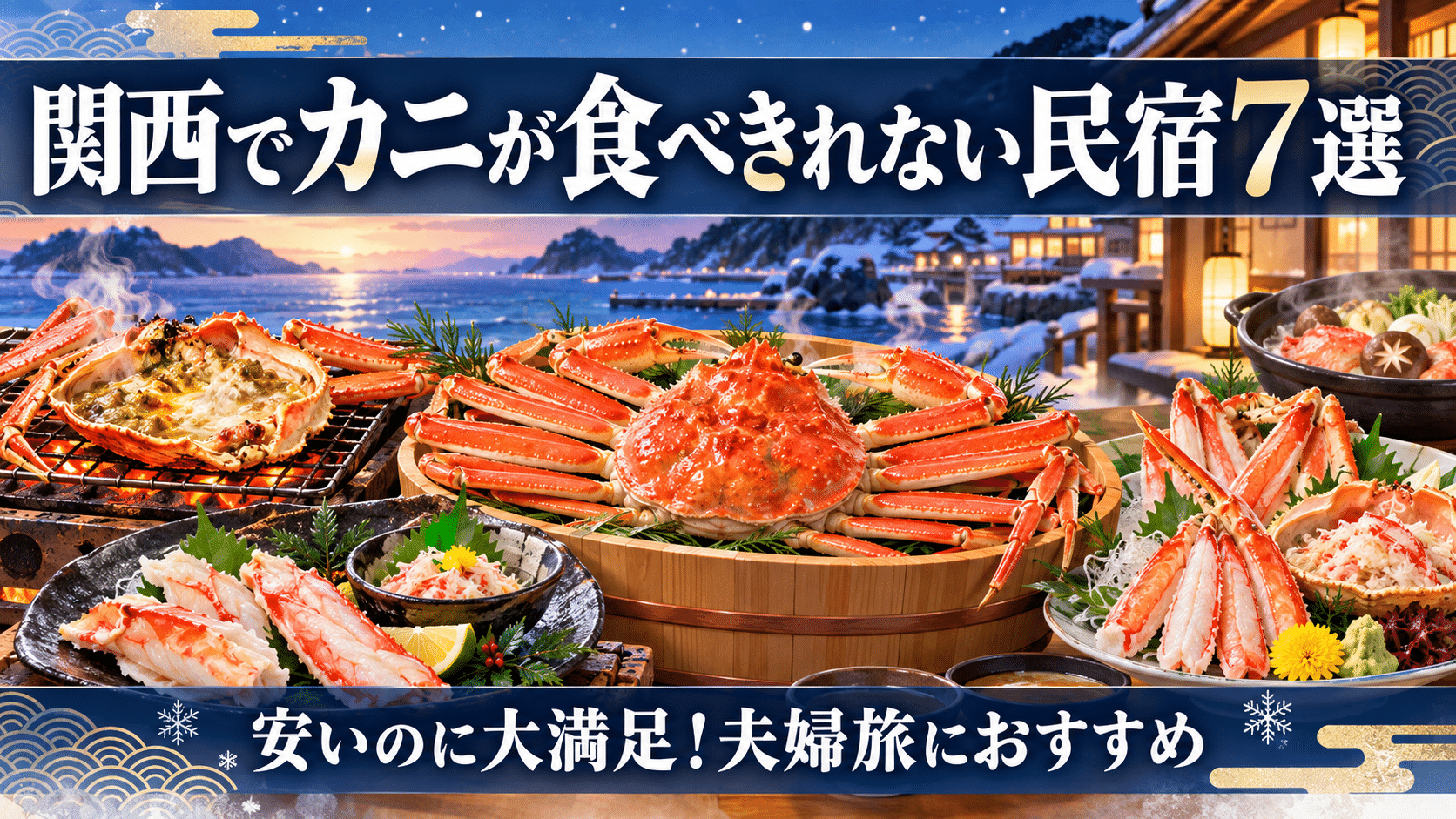 関西でカニが食べきれないほど楽しめる安い民宿7選のアイキャッチ画像